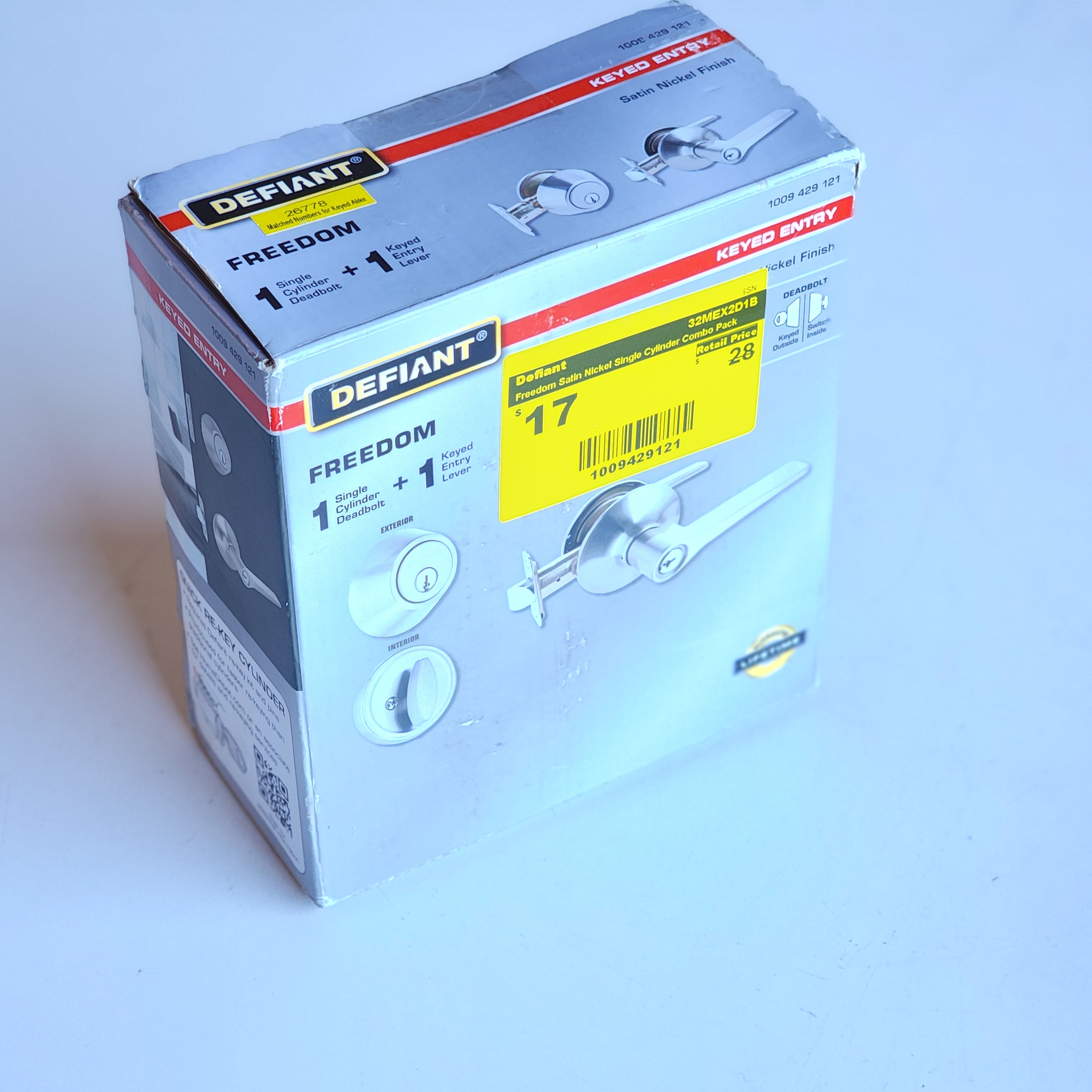 Freedom Satin Nickel Single Cylinder Combo Pack (32MEX2D1B) Freedom Satin Nickel Single Cylinder Combo Pack (32MEX2D1B)